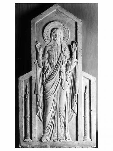 Ego sum Resurrectio et Vita, Cristo redentore benedicente (rilievo) di Fiore Nicola (sec. XX)