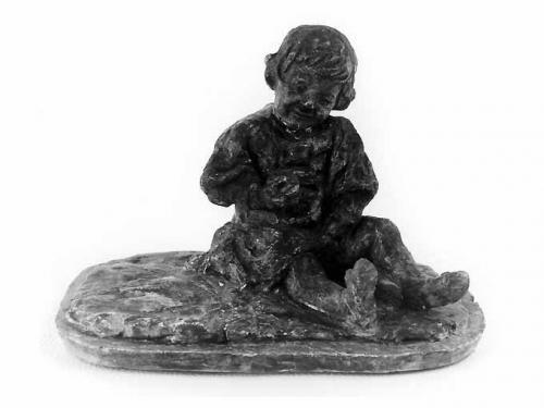 La palla, figura maschile (statuetta) di Fiore Nicola (sec. XX)