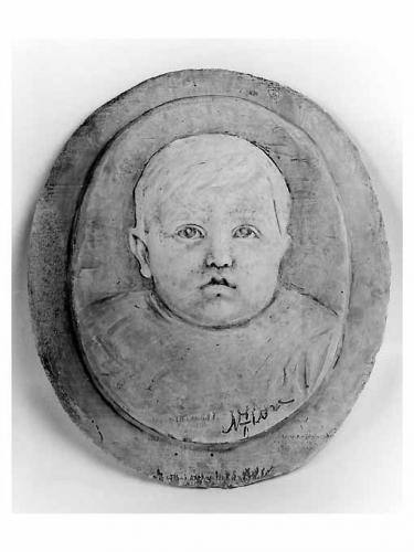 Testa di bimbo, testa di bambino (scultura) di Fiore Nicola (sec. XX)