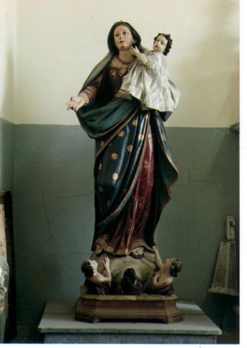 Madonna del Carmelo intercede per le anime del purgatorio (statua) - ambito Italia meridionale (fine sec. XVIII)