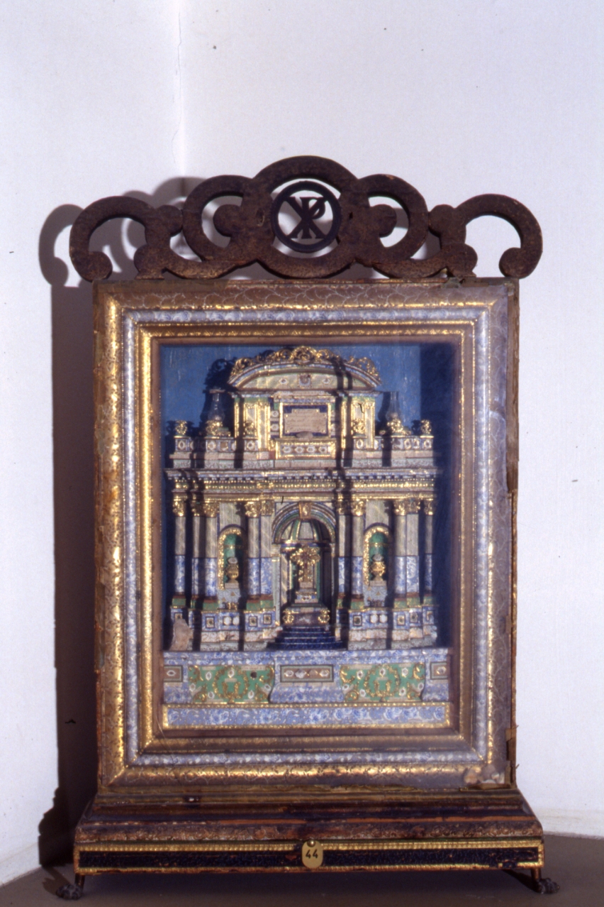 reliquiario architettonico - a chiesa - bottega napoletana (seconda metà sec. XIX)