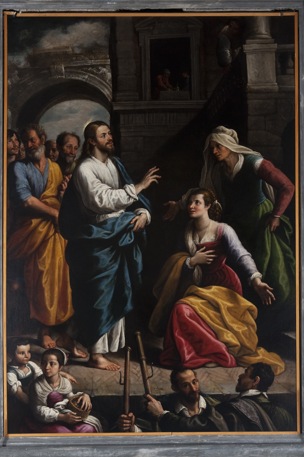 Cristo in casa di Santa Marta e Santa Maria Maddalena (dipinto) di Santafede Fabrizio (sec. XVII)