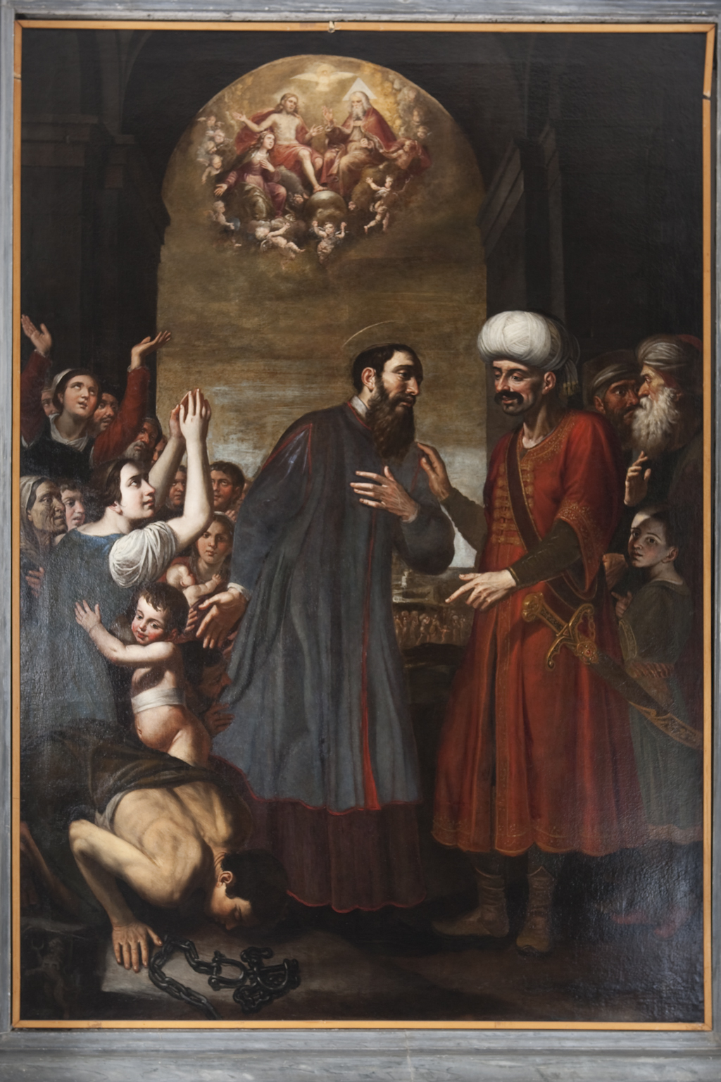 San Paolino riscatta gli schiavi (dipinto) di Azzolino Giovanni Bernardino (sec. XVII)