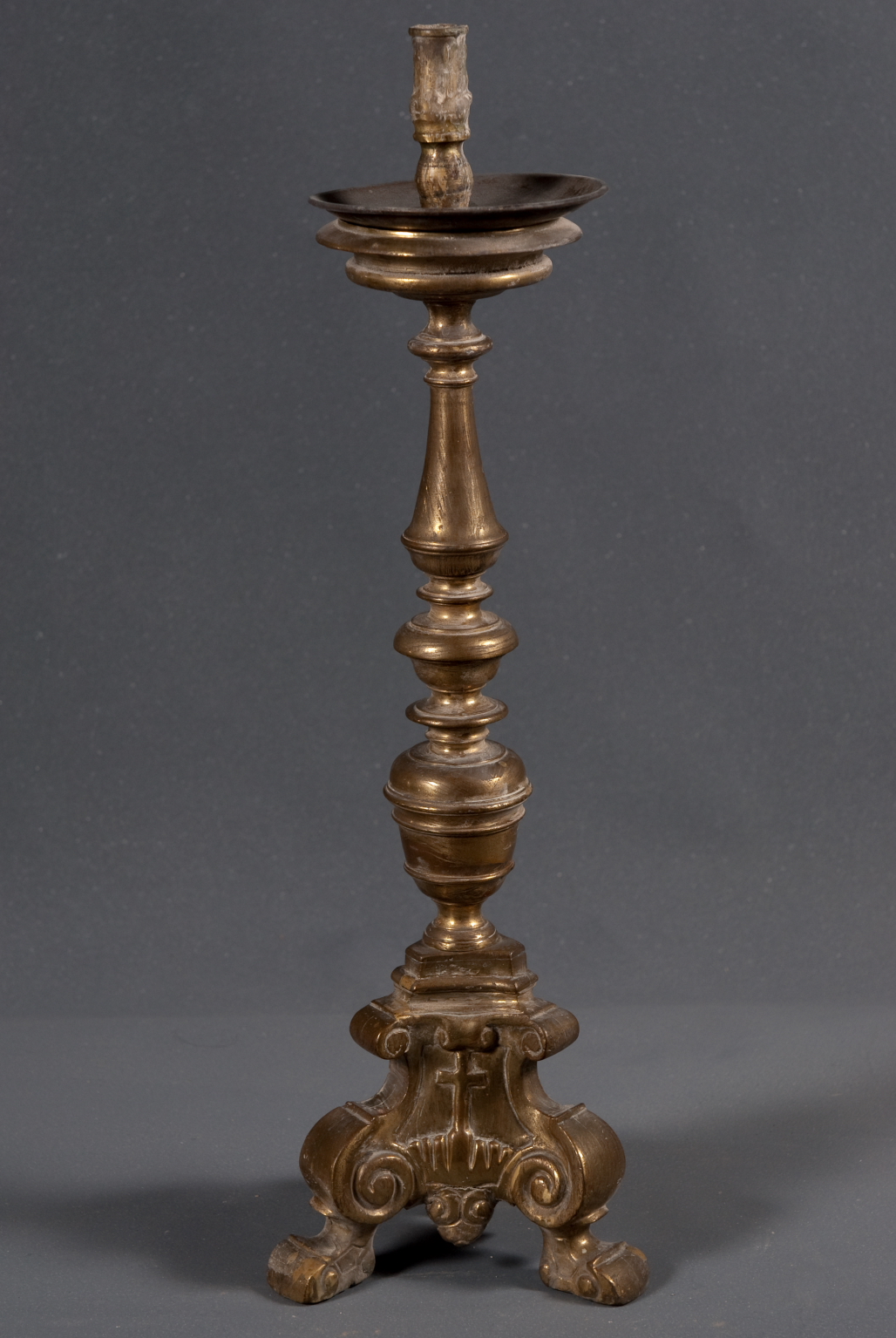 candeliere d'altare, serie - bottega napoletana (prima metà sec. XIX)