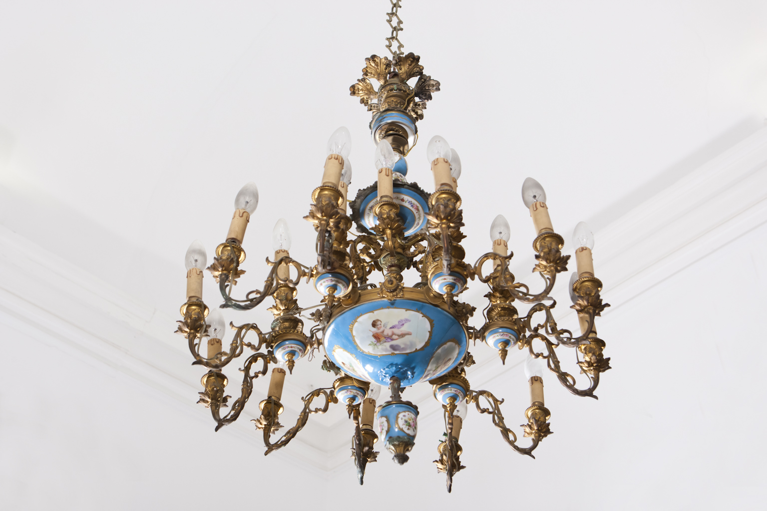 lampadario - a bracci - bottega napoletana (ultimo quarto sec. XIX)