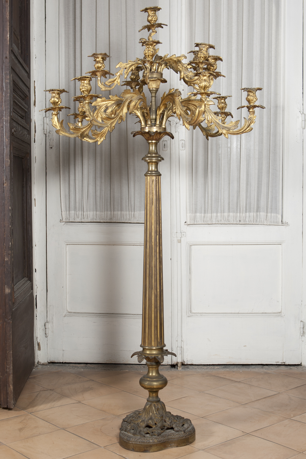 candelabro, serie - bottega napoletana (metà sec. XIX)
