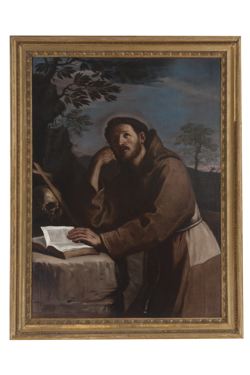 San Francesco d'Assisi in preghiera (dipinto) - ambito italiano (metà sec. XVII)