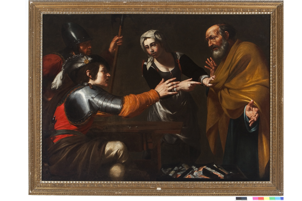 negazione di San Pietro (dipinto) di Maestro del Giudizio di Salomone (sec. XVII)