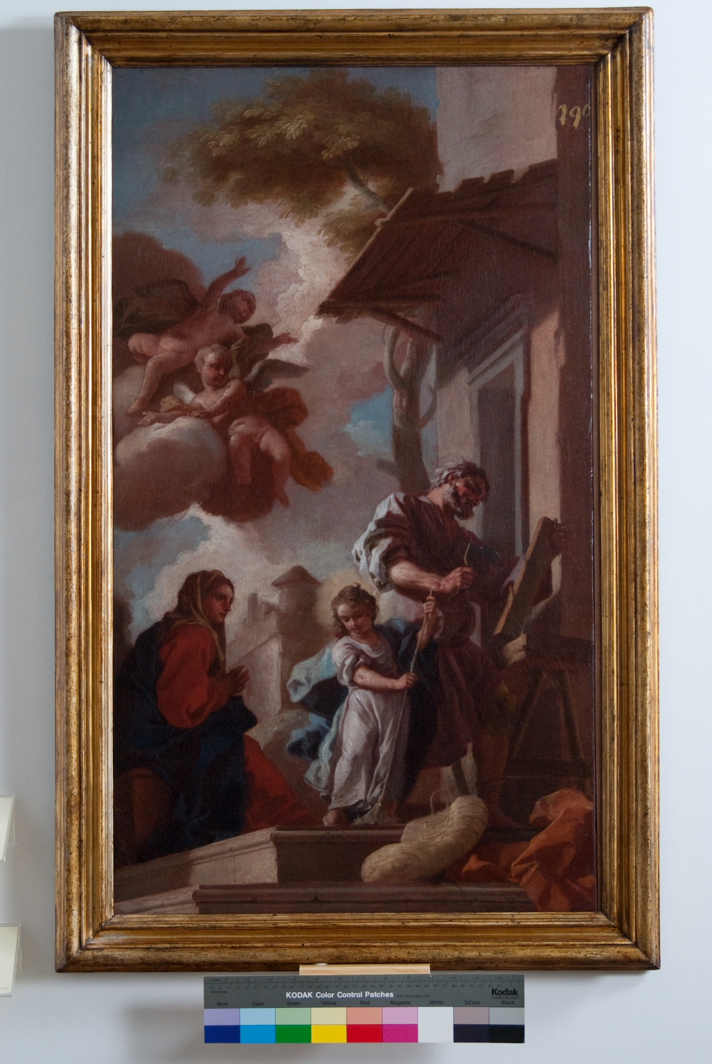 Gesù fanciullo nella bottega di San Giuseppe con la Madonna (dipinto) di De Mura Francesco (sec. XVIII)
