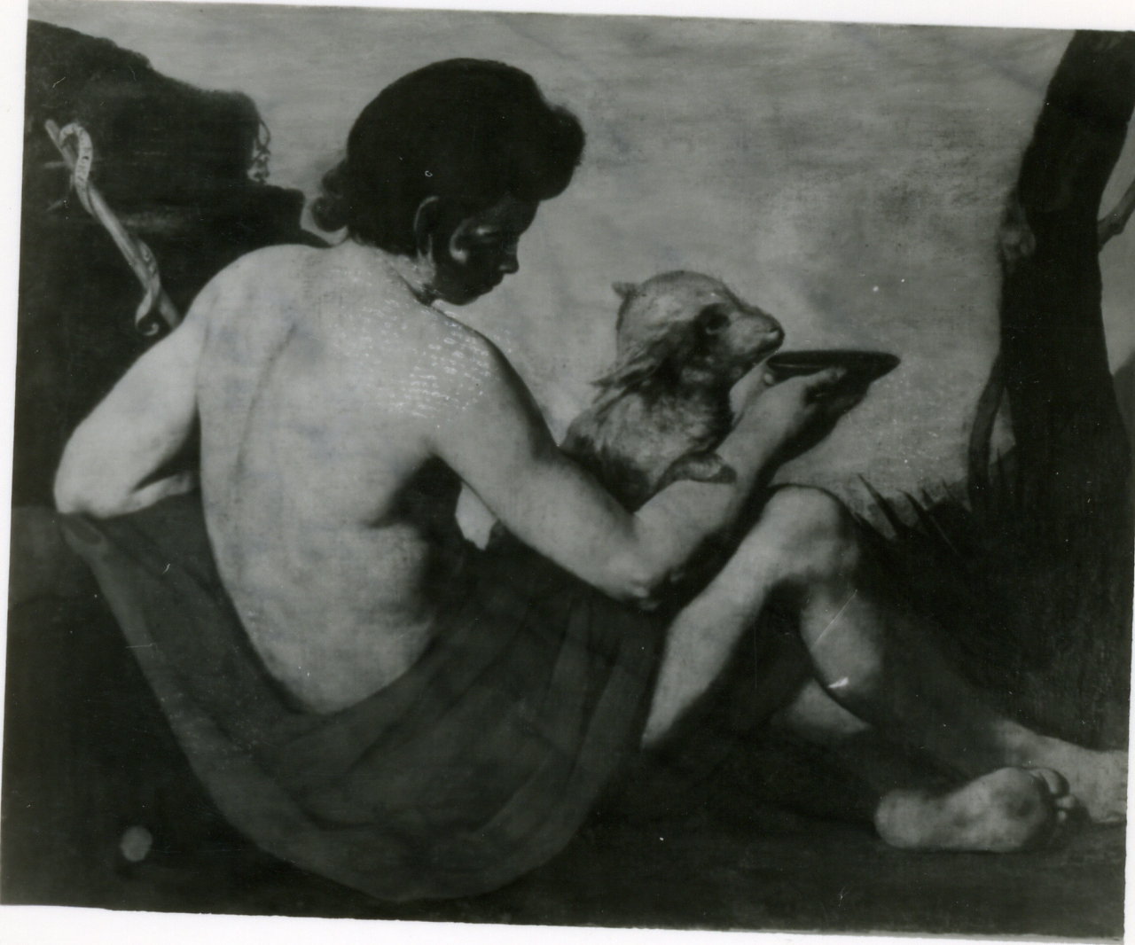 SAN GIOVANNI BATTISTA NEL DESERTO (DIPINTO) - AMBITO NAPOLETANO (SECONDO QUARTO sec. XVII)