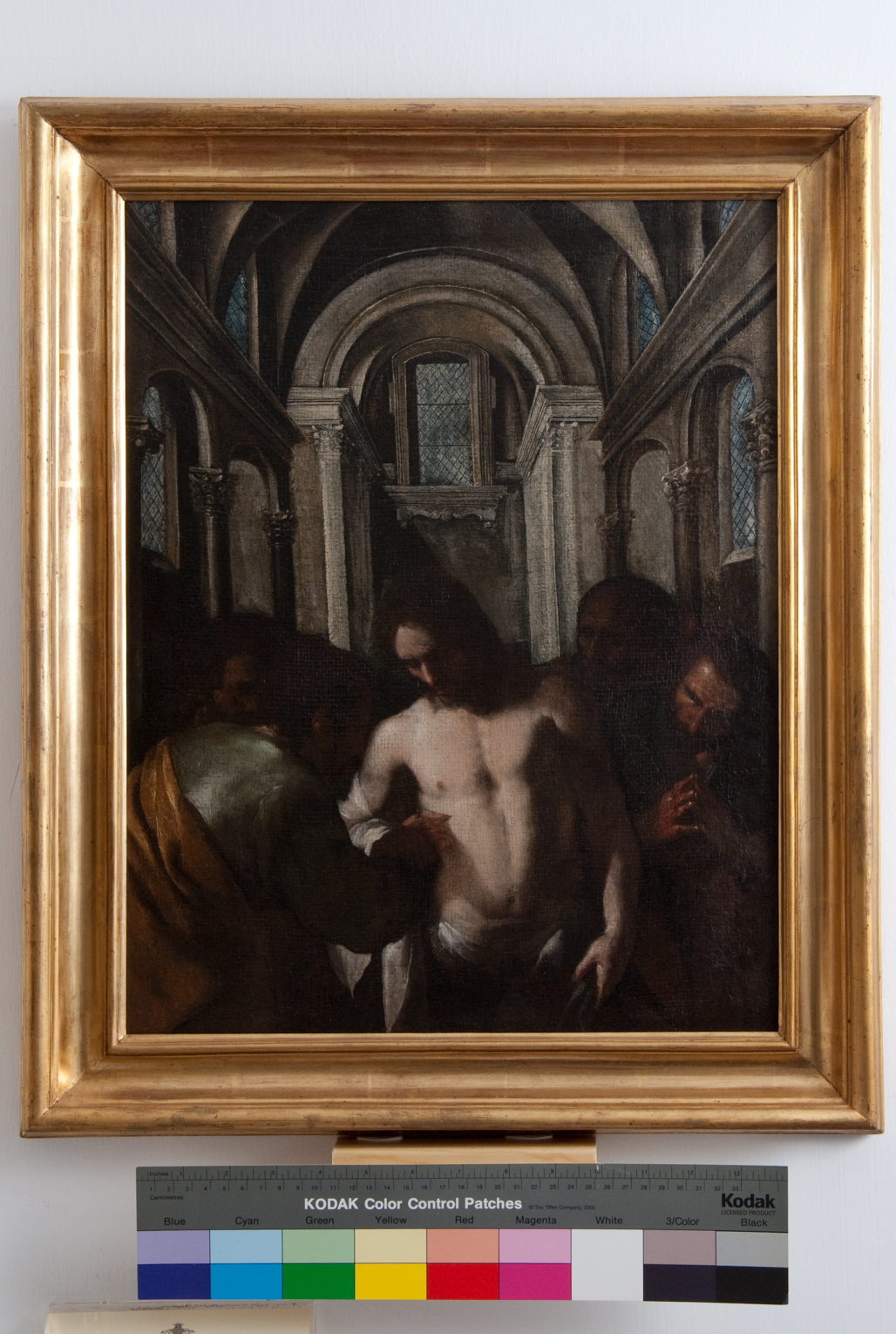 incredulità di San Tommaso (dipinto) di Cavallino Bernardo (cerchia) (secondo quarto sec. XVII)