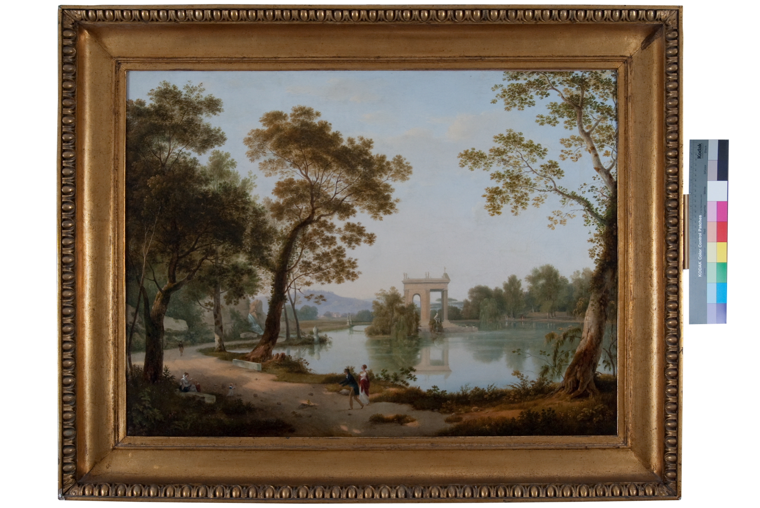 veduta di Villa Borghese (dipinto) di Bassi Giambattista (sec. XIX)