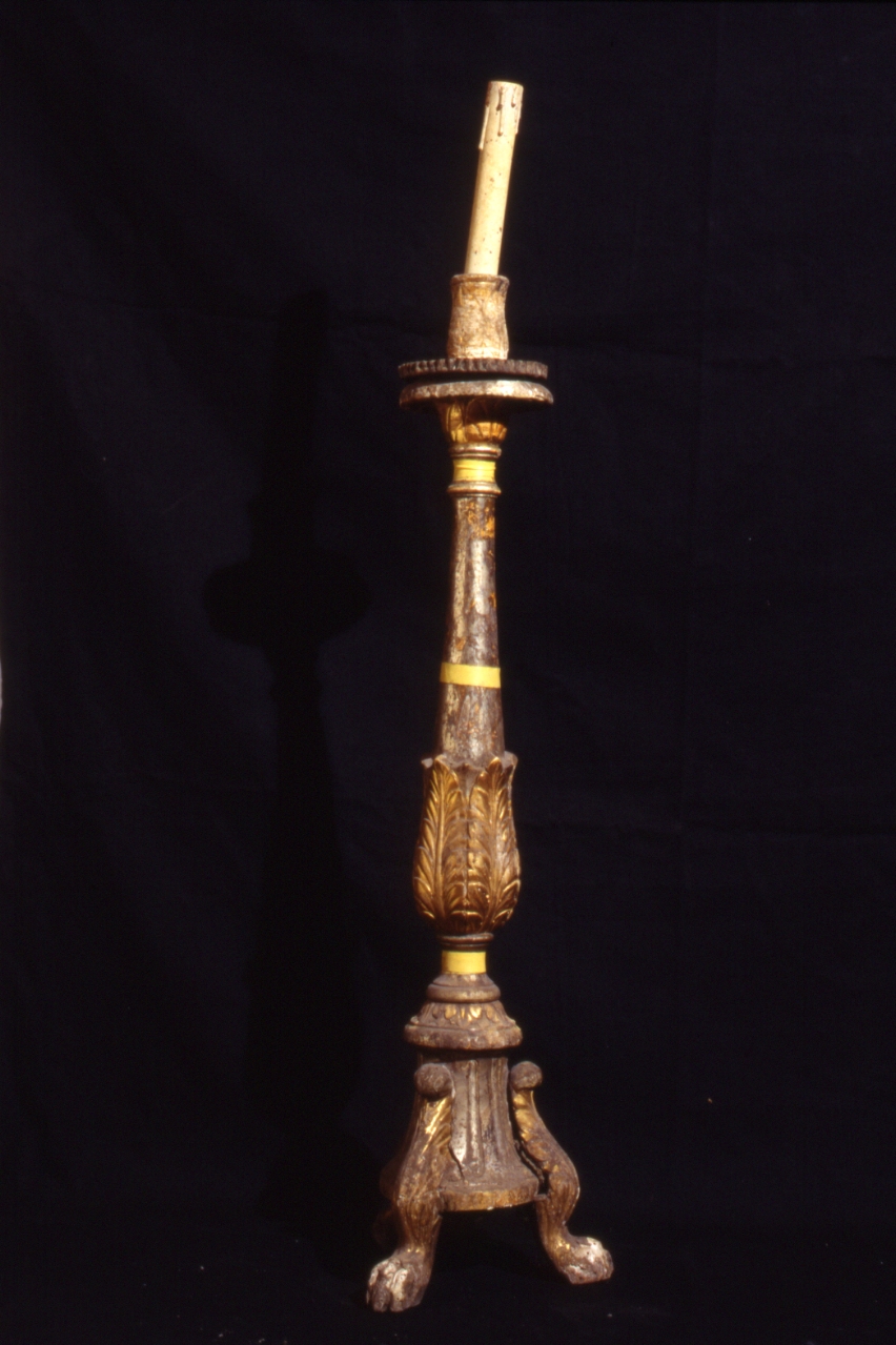 candelabro, serie - bottega napoletana (metà sec. XIX)