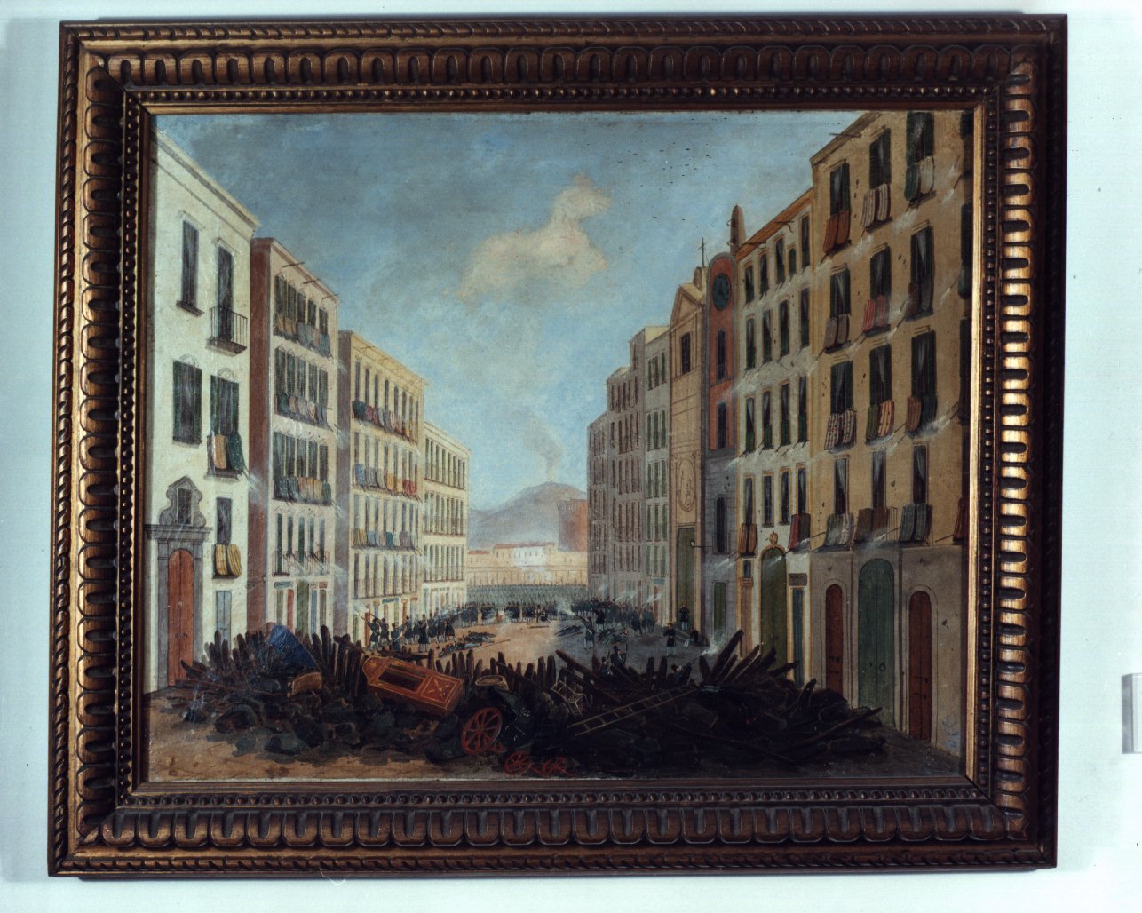le barricate del 1848 a Santa Brigida, episodio dell'insurrezione del 1848 a Napoli (dipinto) - ambito napoletano, ambito napoletano (seconda metà, terzo quarto sec. XIX, sec. XIX)