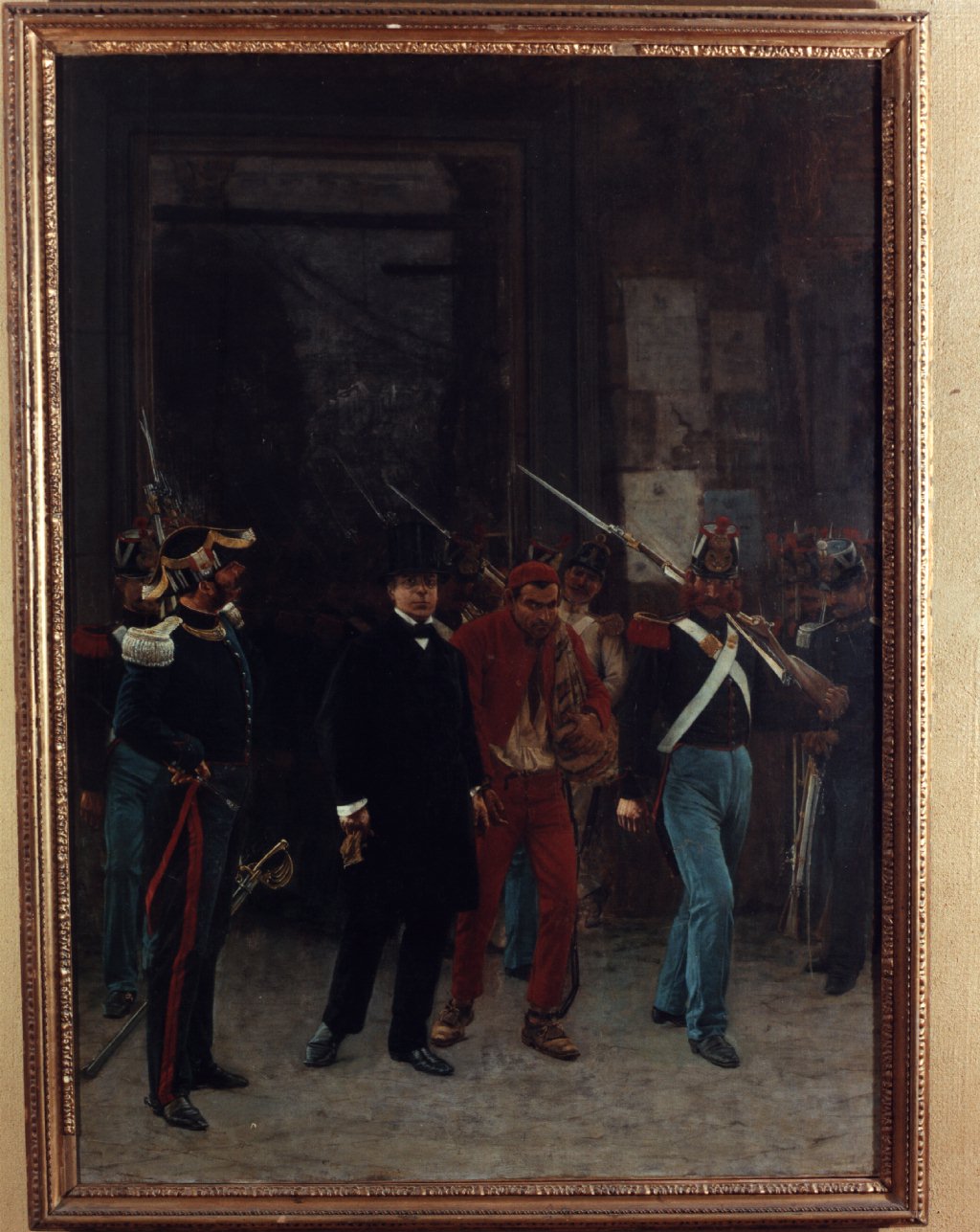 Carlo Poerio condotto all'ergastolo, episodio della vita di Carlo Poerio (dipinto) di Parisi Nicola (sec. XIX)