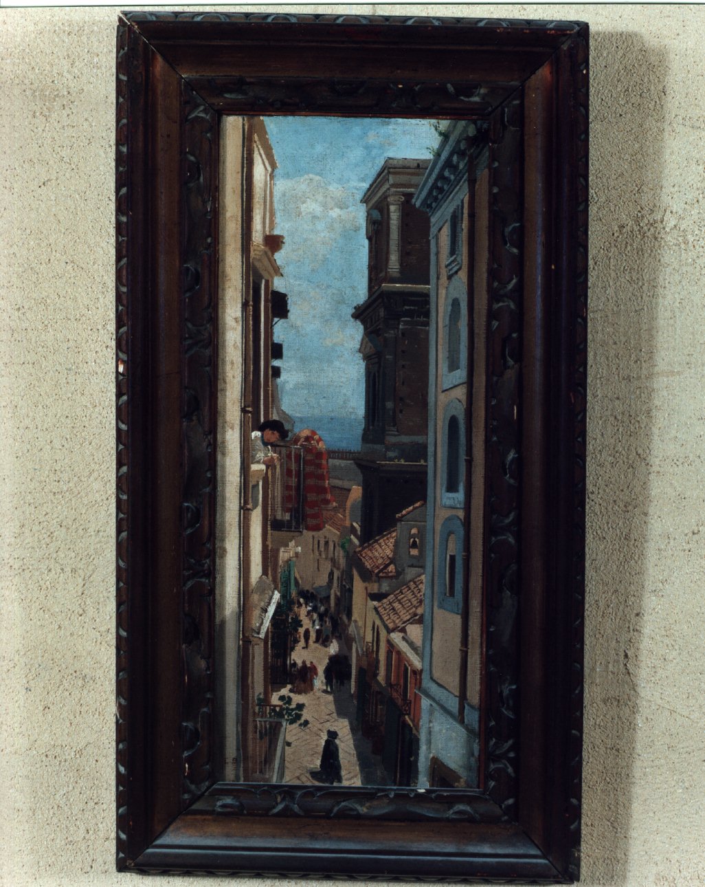 veduta di via San Sebastiano a Napoli (dipinto) di Dalbono Eduardo (sec. XIX, sec. XIX)