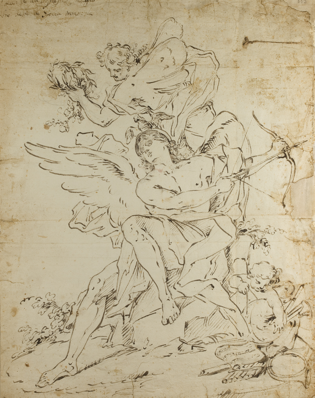 allegoria dell'Intelligenza (disegno) di Falciatore Filippo (sec. XVIII)