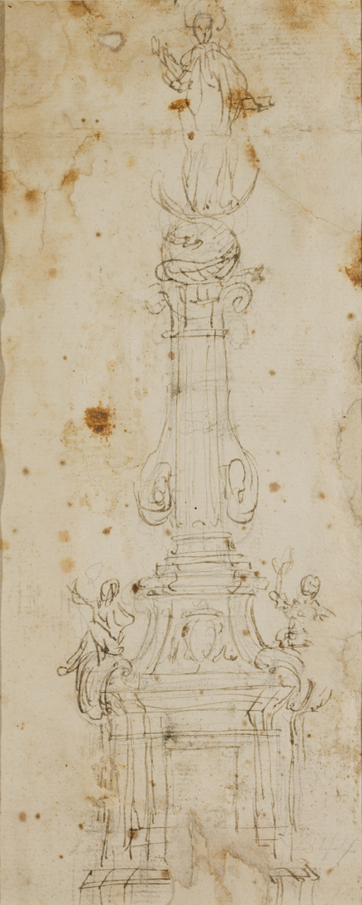 studio per una guglia (disegno) di Fanzago Cosimo (sec. XVII)