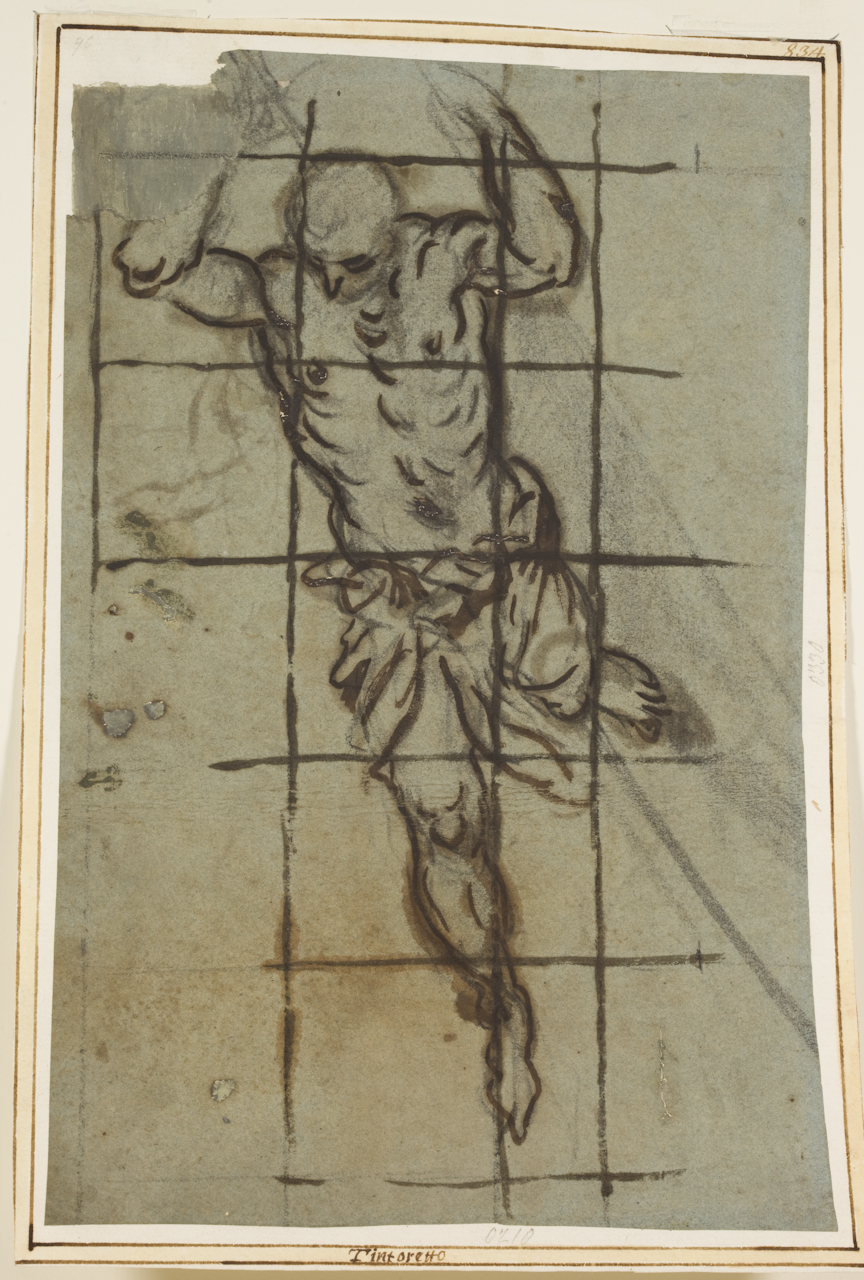 studio di figura maschile in movimento (disegno) di Robusti Domenico detto Tintoretto (secc. XVI/ XVII)