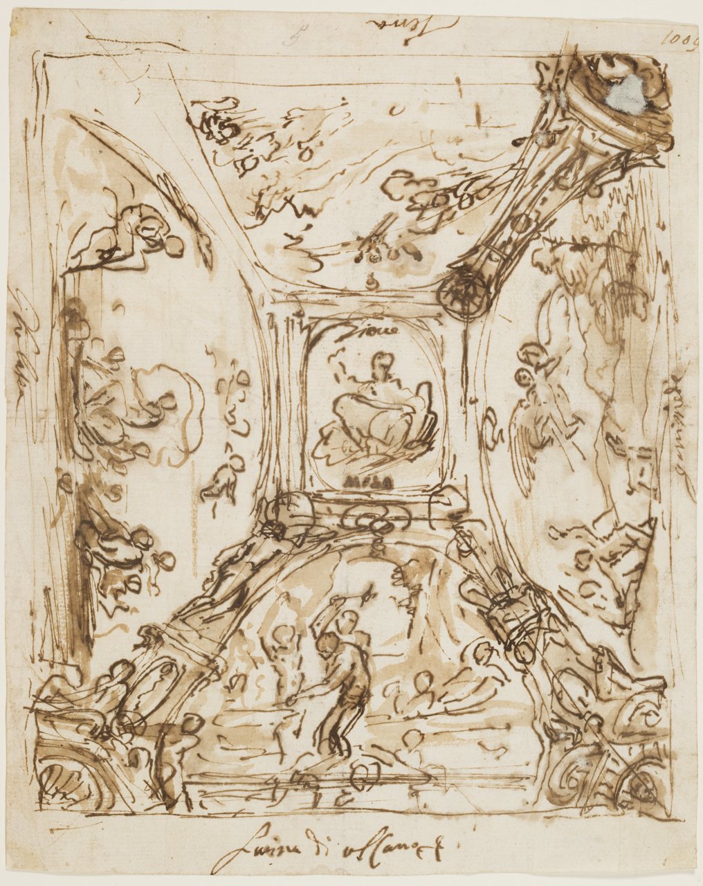 progetto per un soffitto (disegno) di Mola Pier Francesco (terzo quarto sec. XVII)