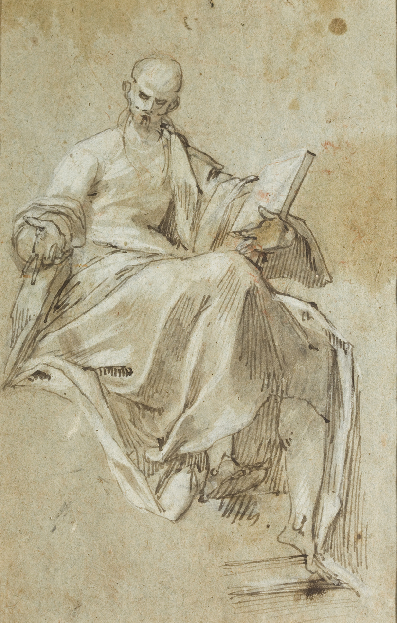 studio di profeta (disegno) di Corenzio Belisario (secc. XVI/ XVII)