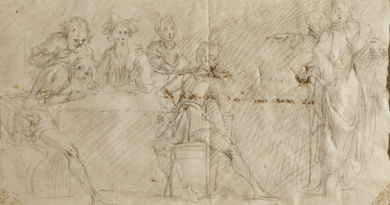 vocazione di San Matteo (disegno) di Corenzio Belisario (inizio sec. XVII)