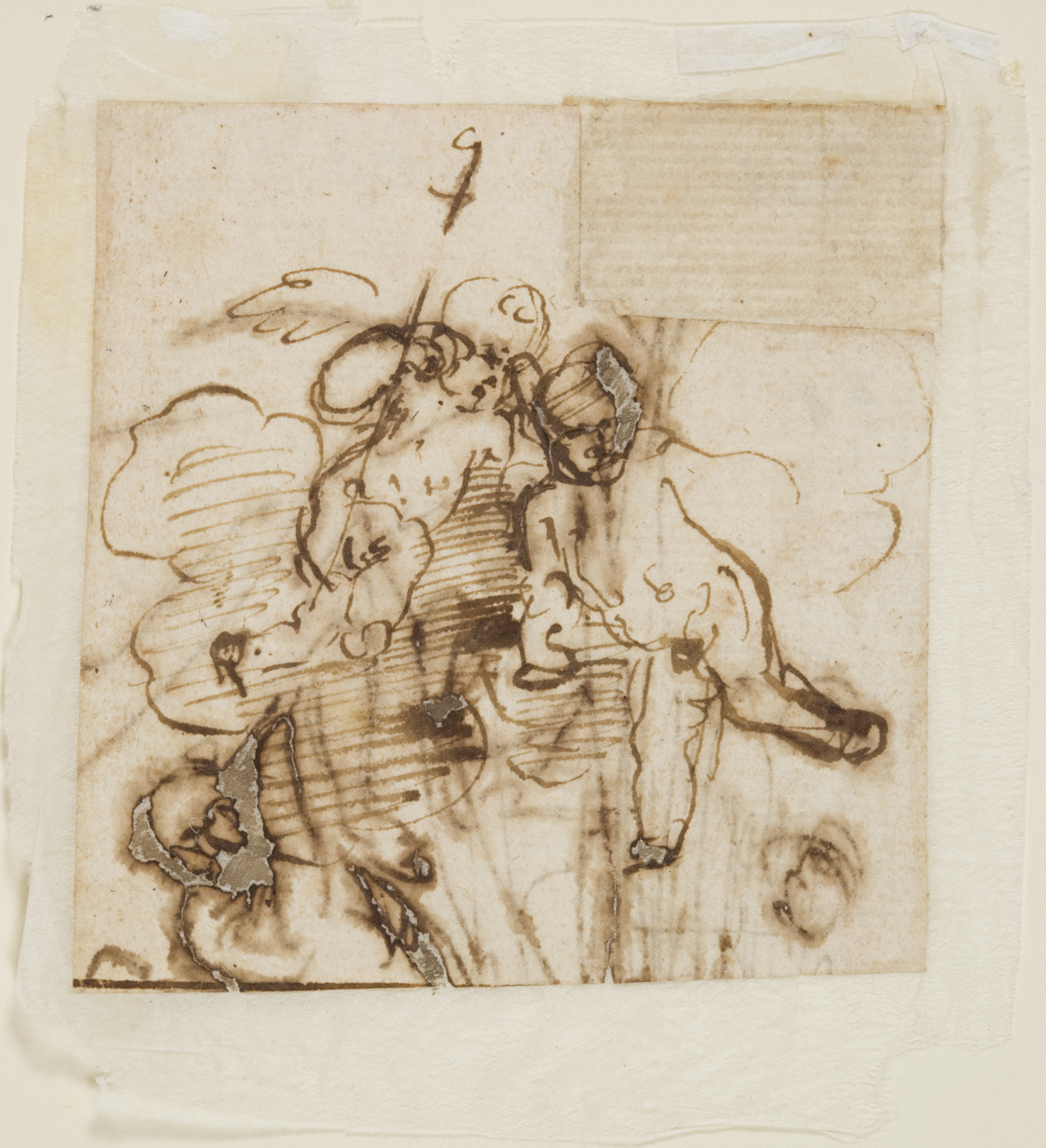 studio di angeli (disegno) di Cantarini Simone detto Pesarese (sec. XVII)