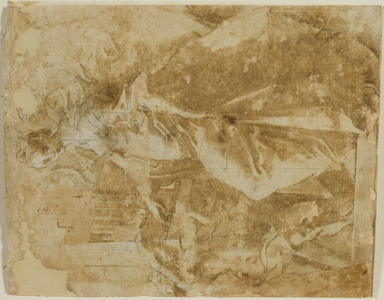 Santa Cecilia (disegno) di Mazzola Alessandro (secc. XVI/ XVII)
