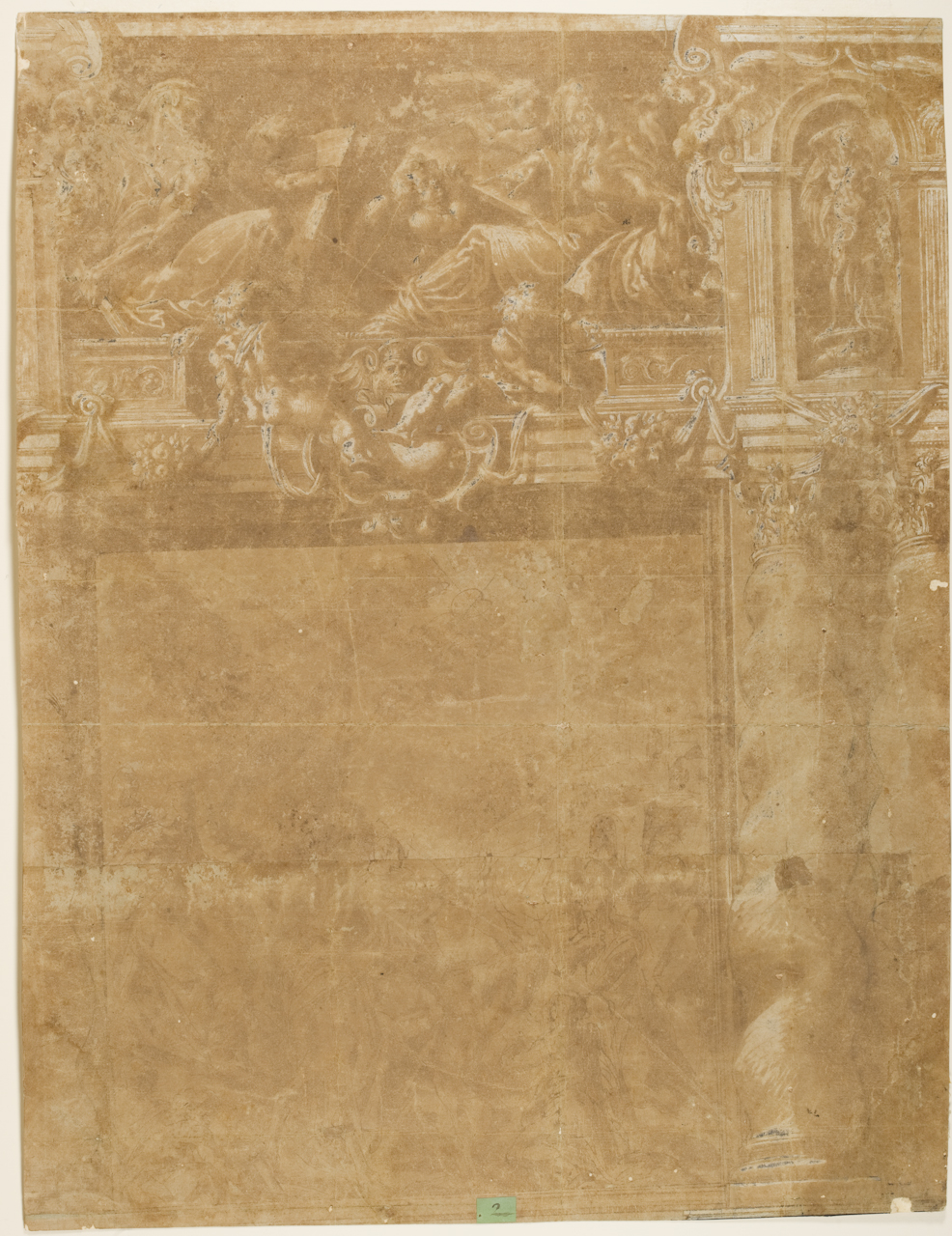 Studio per l'ingresso di Cristo a Gerusalemme (disegno) di Zanguidi Jacopo detto Bertoja (sec. XVI)
