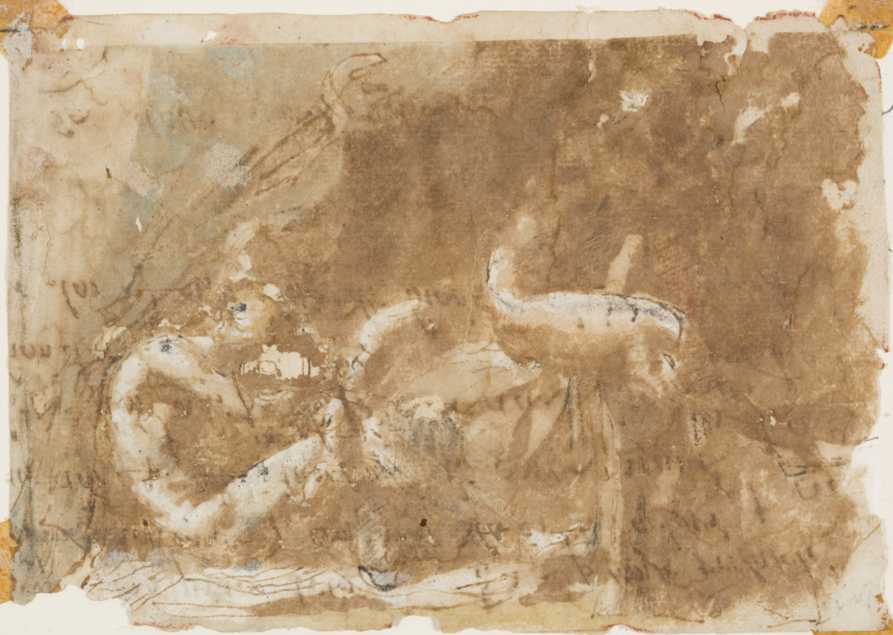 scena mitologica (disegno) di Carracci Agostino (secc. XVI/ XVII)