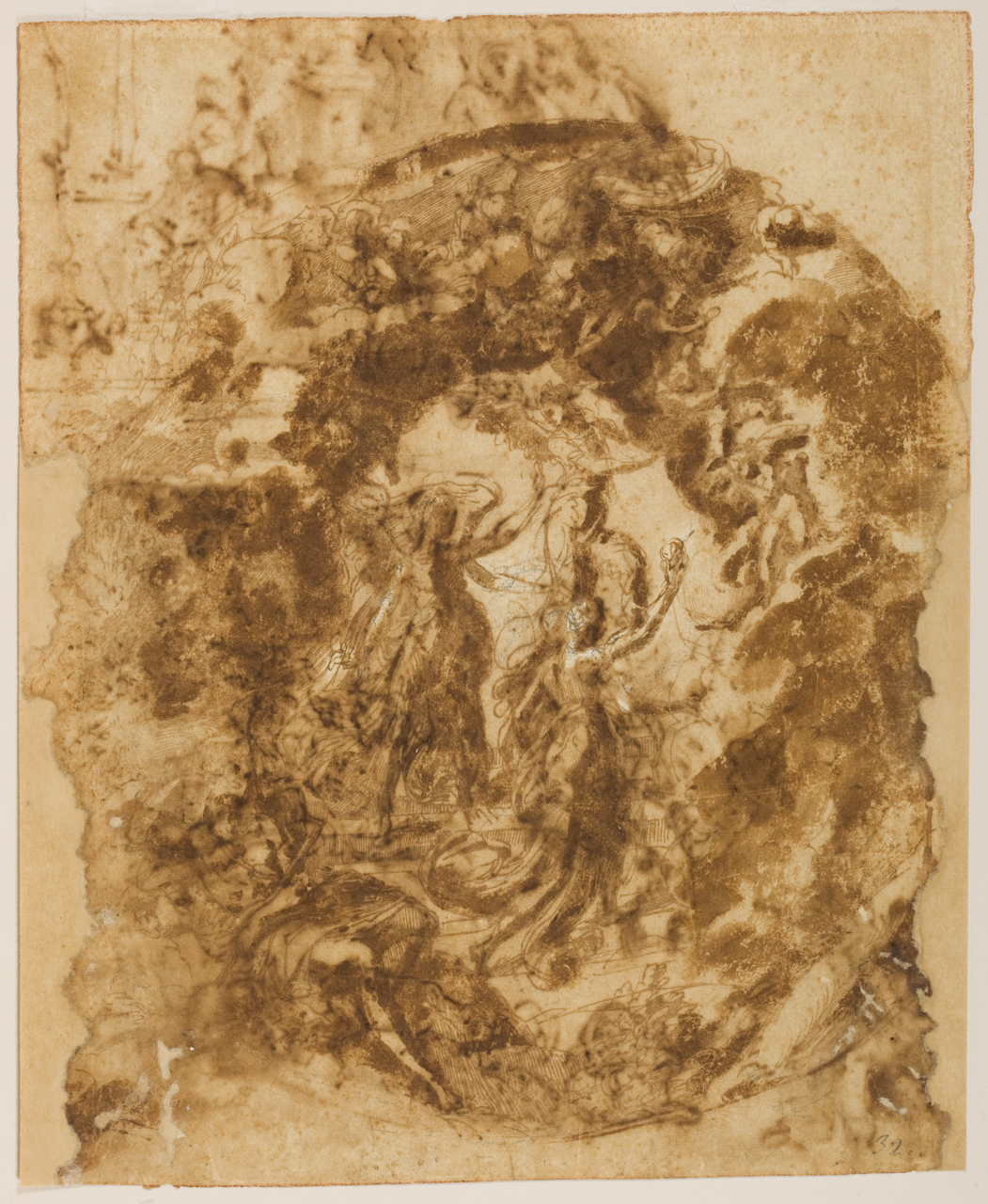 Il sogno di Giacobbe, studi di animali (disegno) di Zanguidi Jacopo detto Bertoja (sec. XVI)