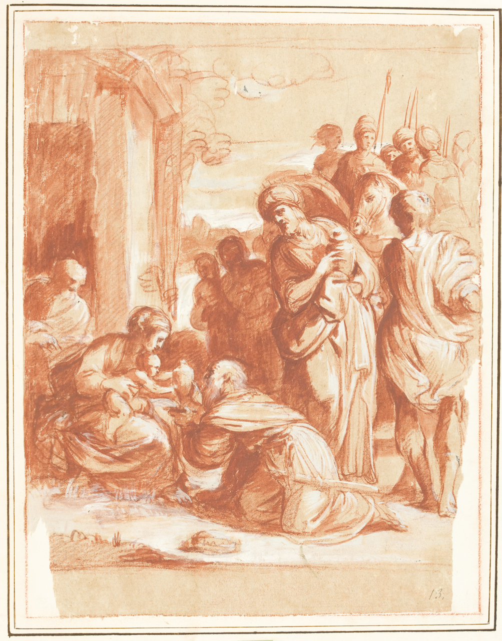 Adorazione dei Magi (disegno) di Schedoni Bartolomeo (secc. XVI/ XVII)