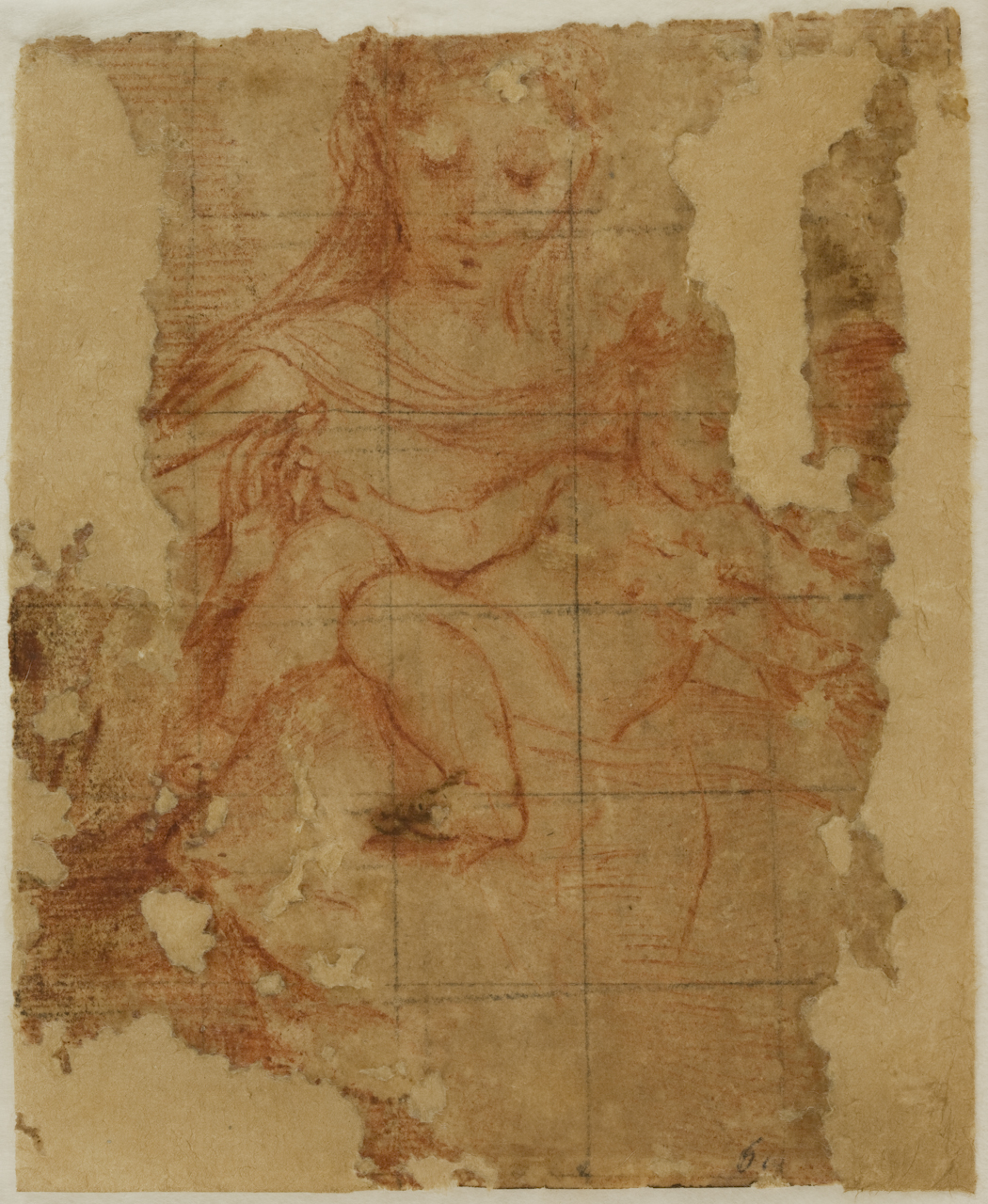 Madonna con bambino (disegno) di Vanni Francesco (secc. XVI/ XVII)