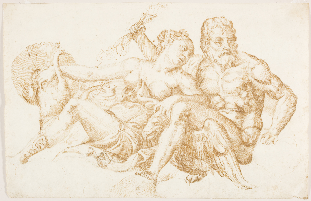 figure mitologiche (disegno) - ambito fiorentino (sec. XVI)