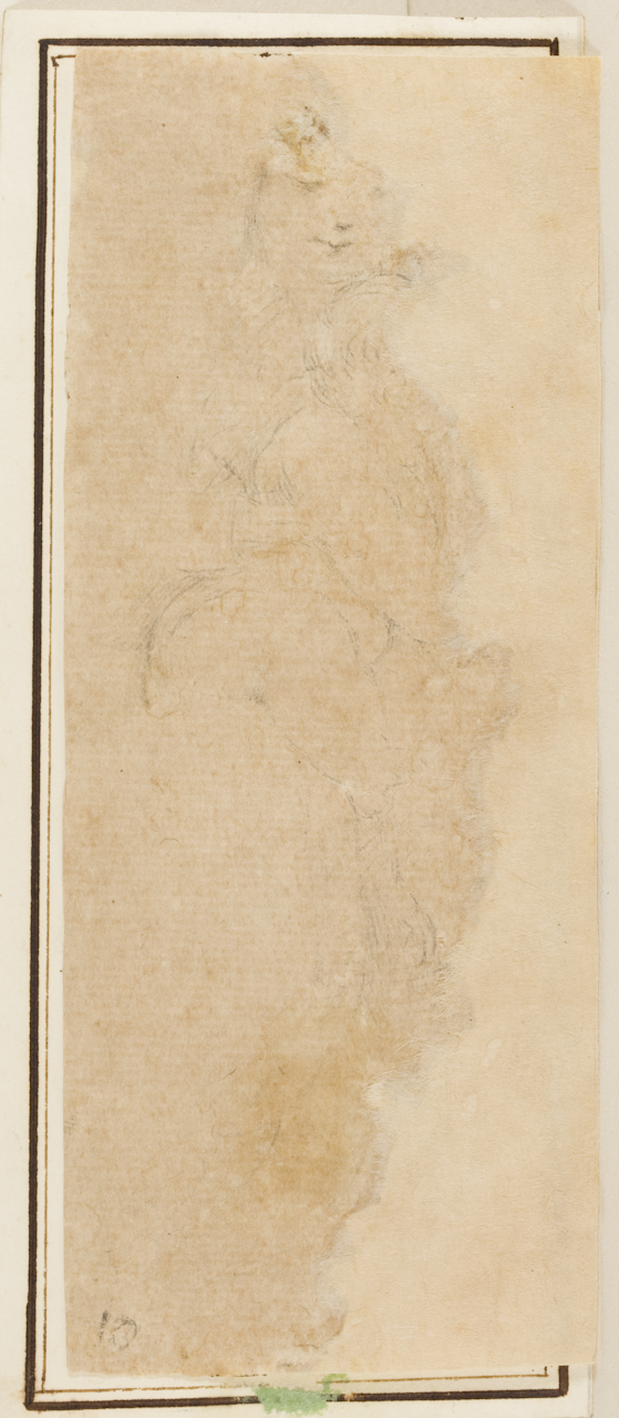 Madonna con bambino (disegno) di Mazzola Francesco detto Parmigianino (attribuito) (sec. XVI)