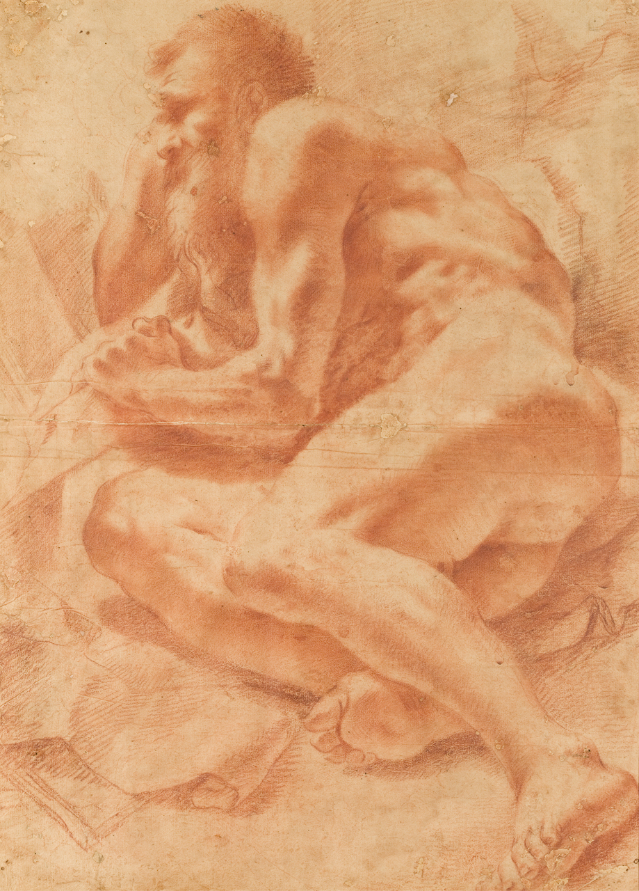 nudo maschile (disegno) di Traversi Gaspare (sec. XVIII)