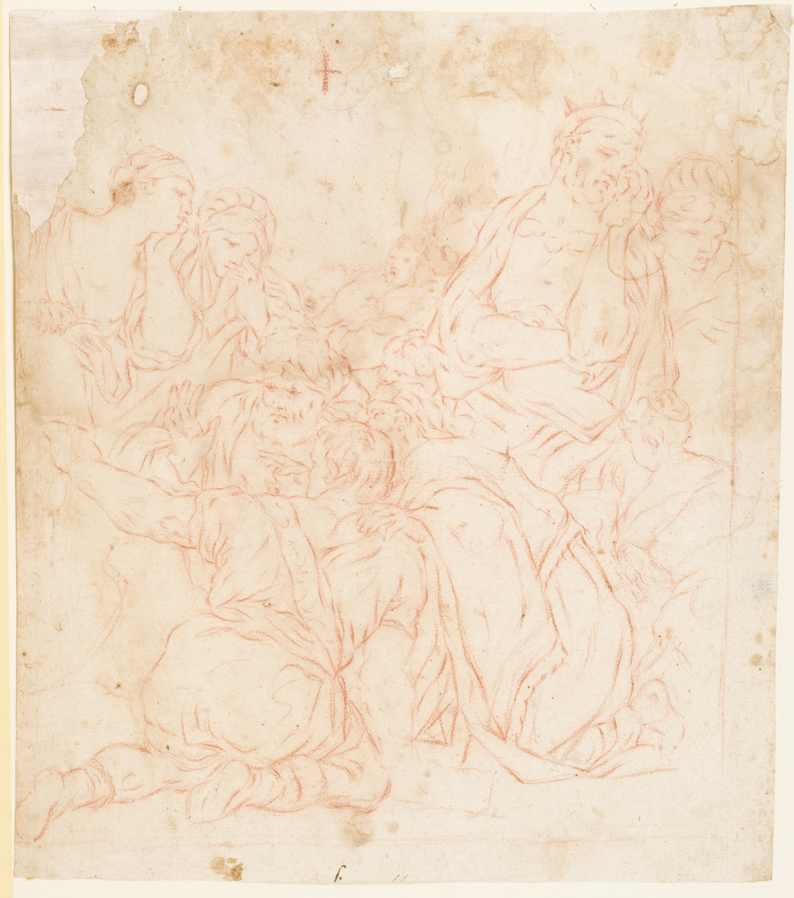 scena biblica (disegno) di Giordano Luca (scuola) (seconda metà sec. XVII)