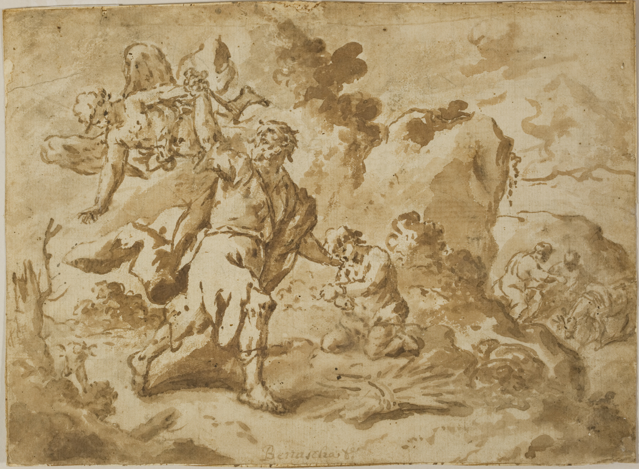 Sacrificio di Isacco (disegno) di Beinaschi Giovan Battista (attribuito) (sec. XVII)