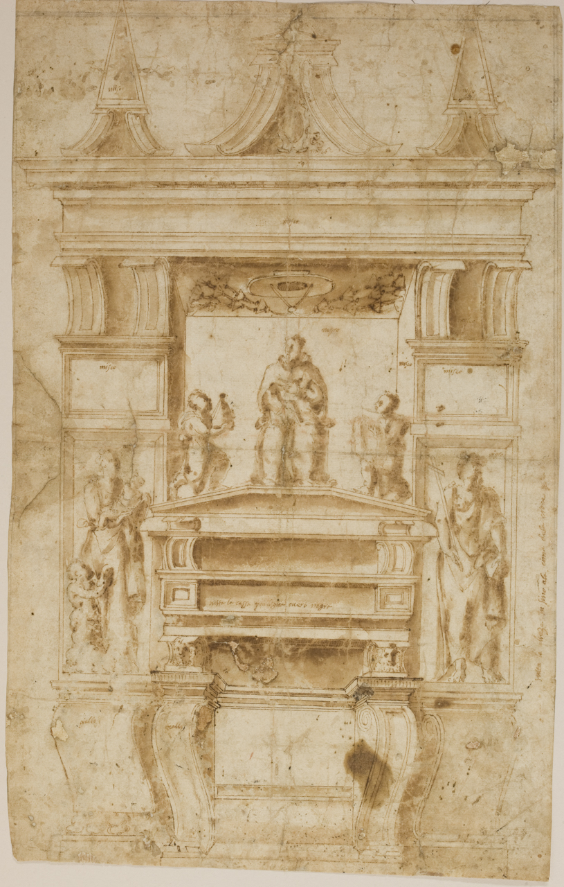 studio per un monumento funebre (disegno) di Caccavello Annibale (seconda metà sec. XVI)