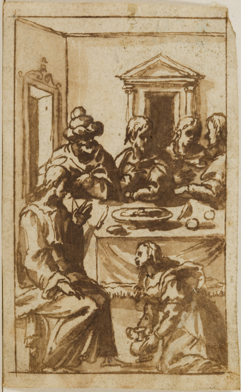 Nozze di Cana (disegno) - ambito napoletano (inizio sec. XVI)