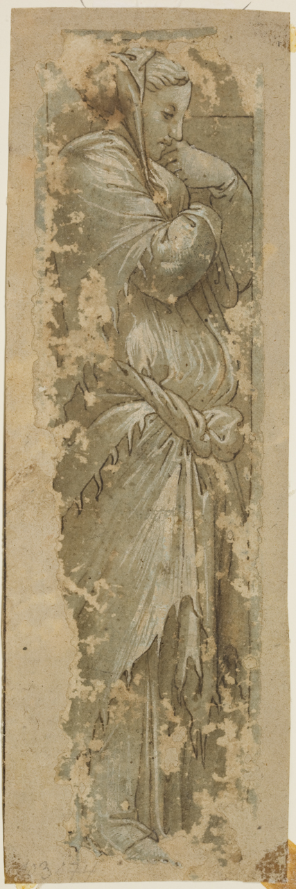 cariatide (disegno) di Ricciarelli Daniele detto Daniele da Volterra (attribuito) (sec. XVI)