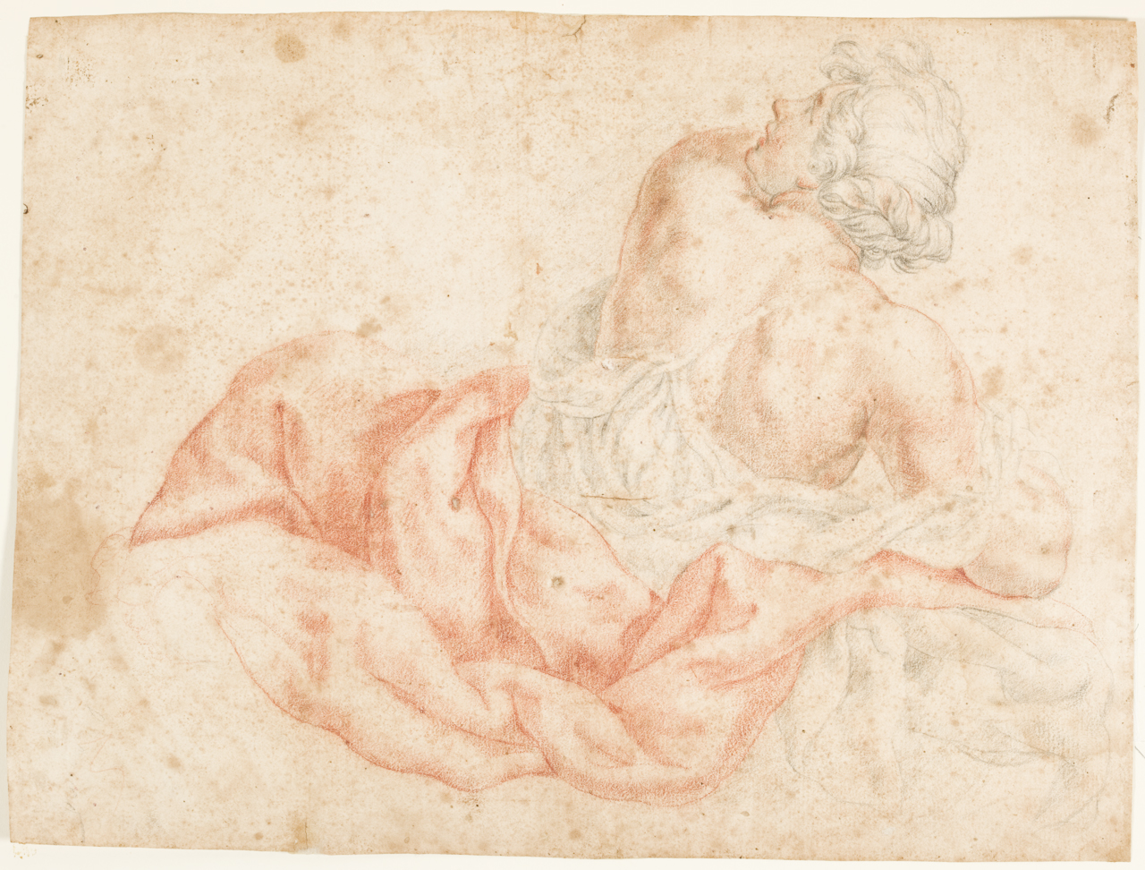 figura allegorica femminile (disegno) - ambito bolognese (sec. XVII)