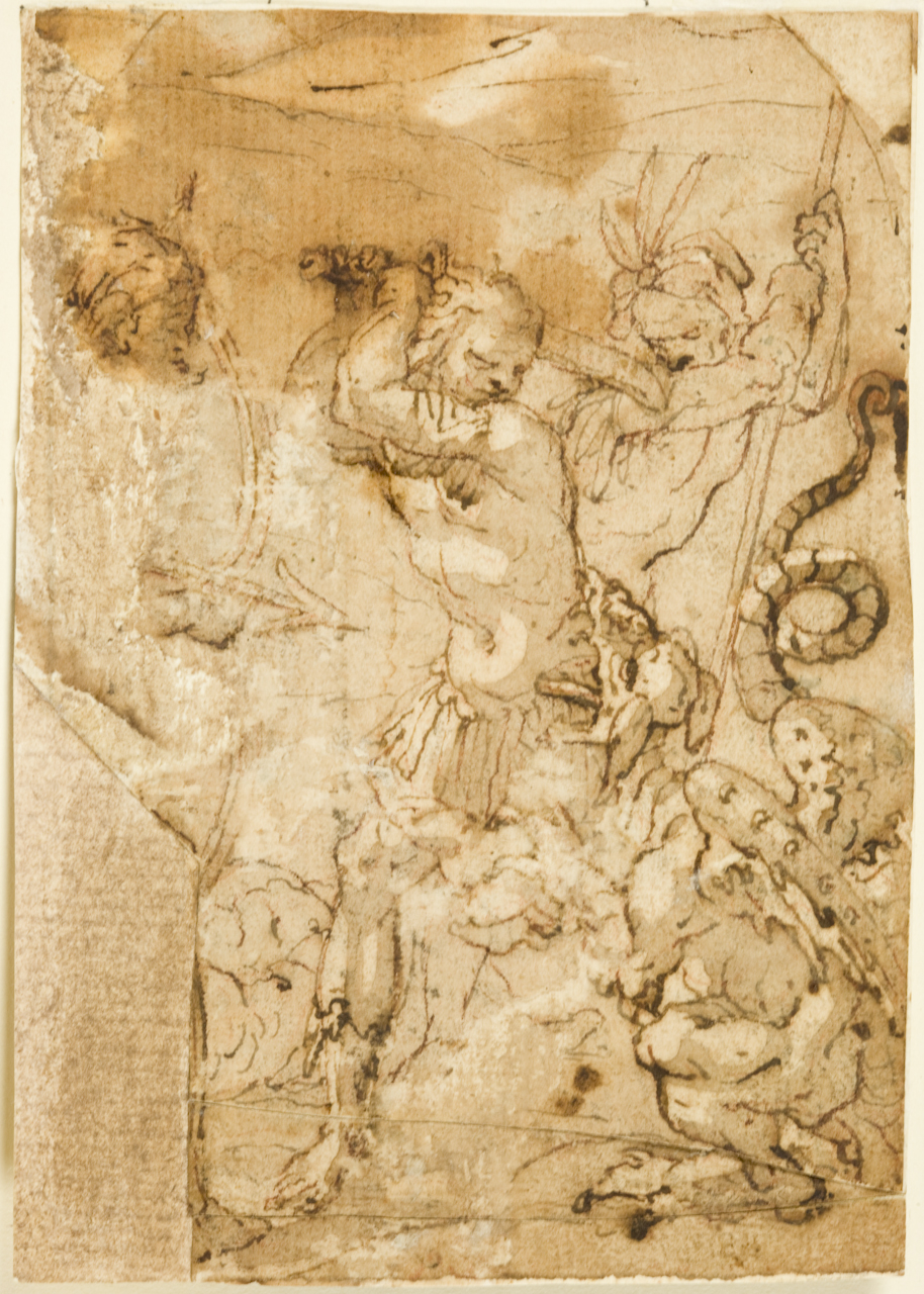 Teseo e il minotauro (disegno) di Zuccari Federico (sec. XVI)