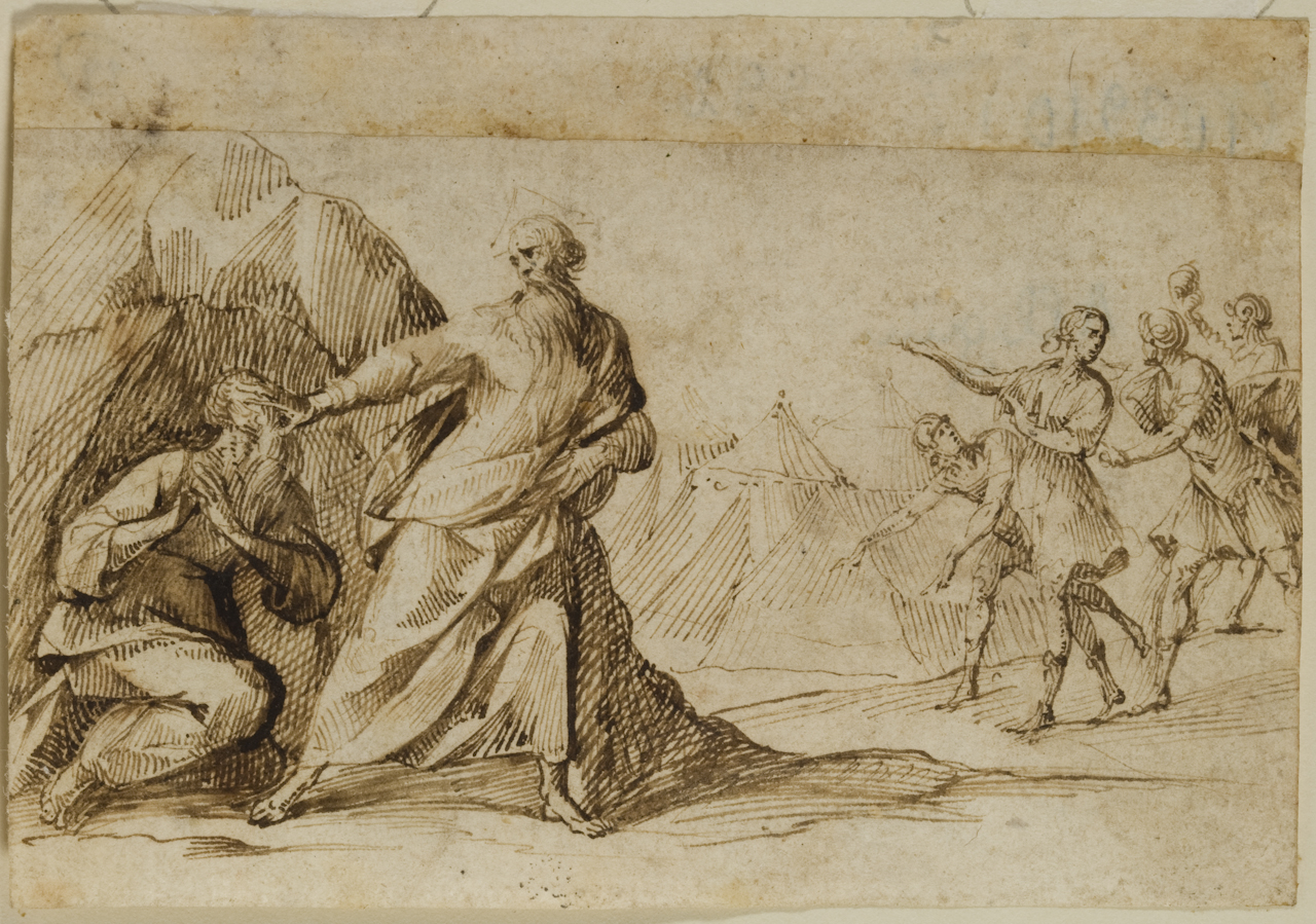 scena biblica (disegno) di Allegrini Francesco (sec. XVII)