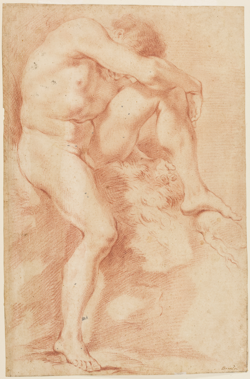 nudo maschile (disegno) di Preti Mattia detto Cavalier Calabrese (attribuito) (sec. XVII)