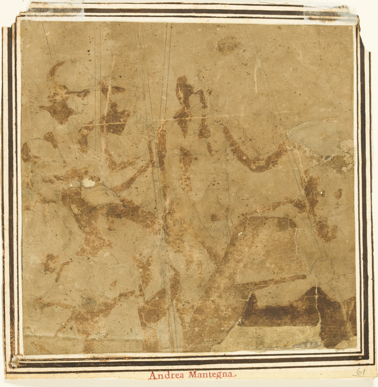 studio di guerrieri (disegno) di Mantegna Andrea (attribuito) (seconda metà sec. XV)