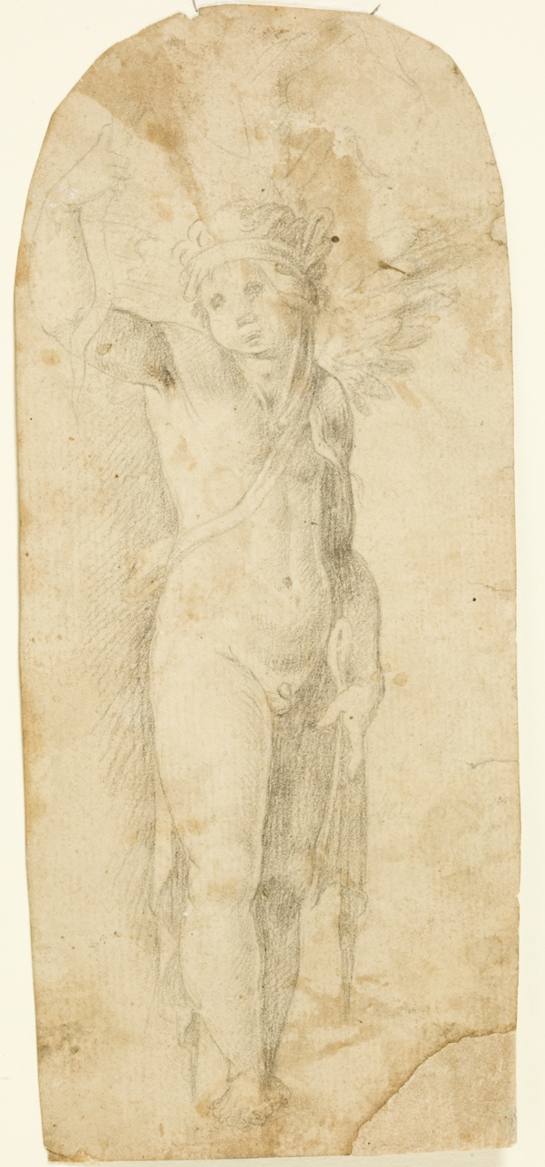 Studio per una figura di Eros (disegno) - ambito romano (secc. XVI/ XVII)