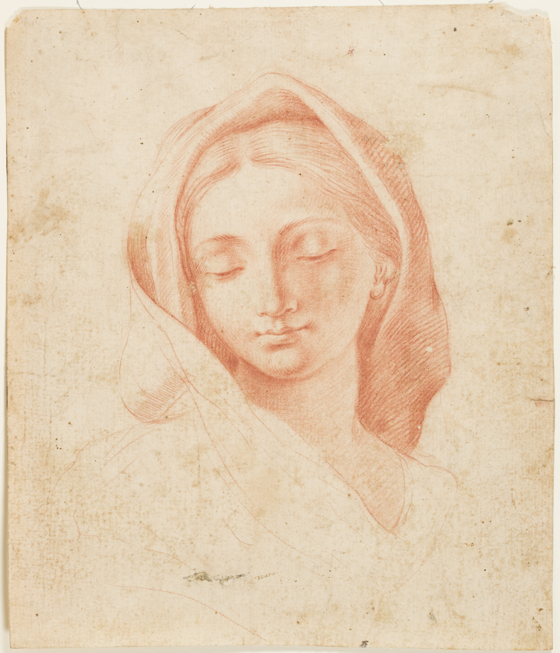 studio di testa di donna (disegno) di Maratta Carlo (secc. XVII/ XVIII)