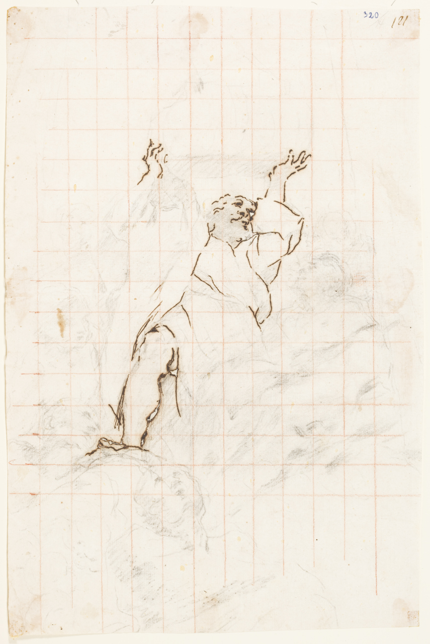 Studio per la cupola del Gesù Nuovo (disegno) di Lanfranco Giovanni (sec. XVII)