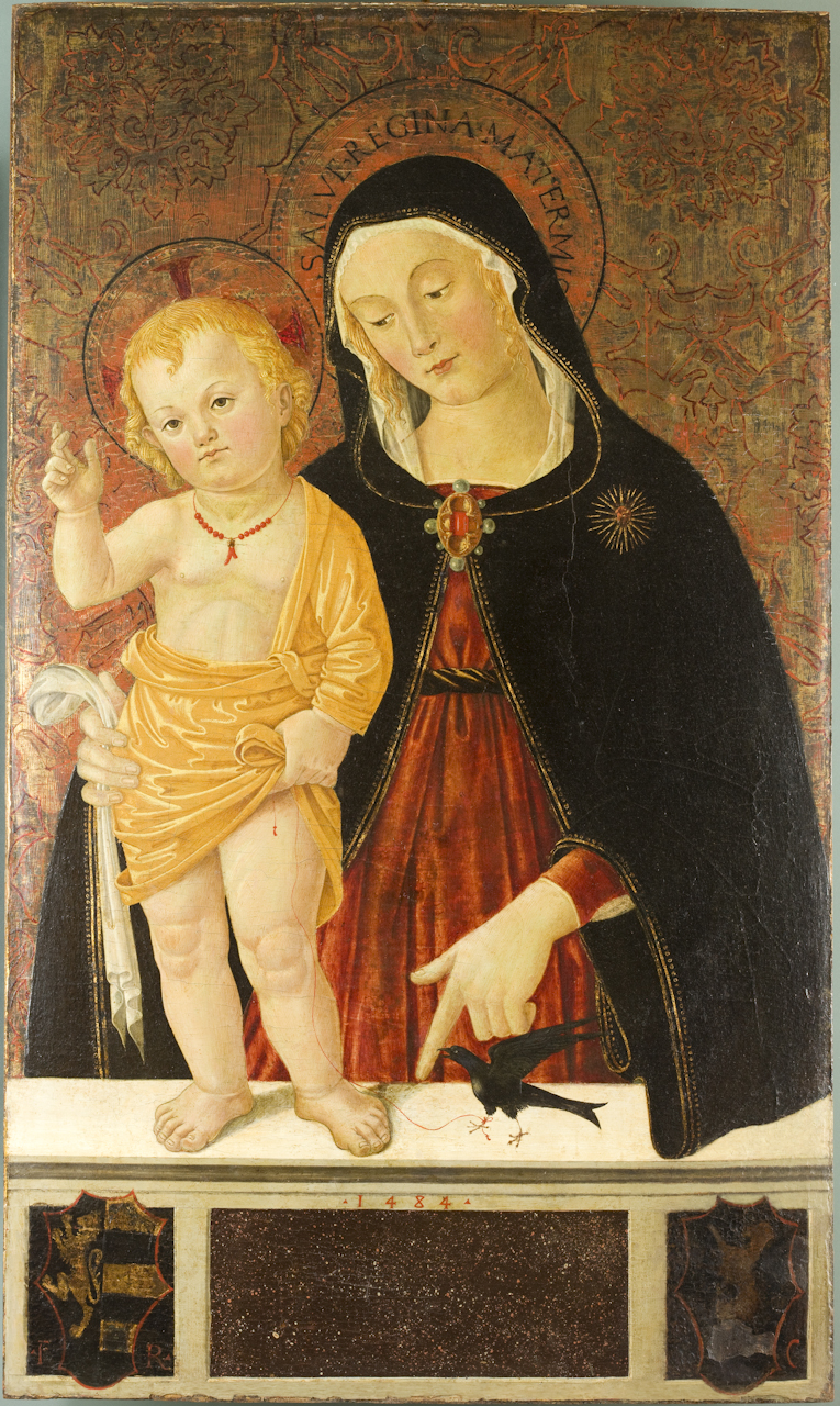 Madonna con bambino (dipinto) di Caporali Bartolomeo (sec. XV)